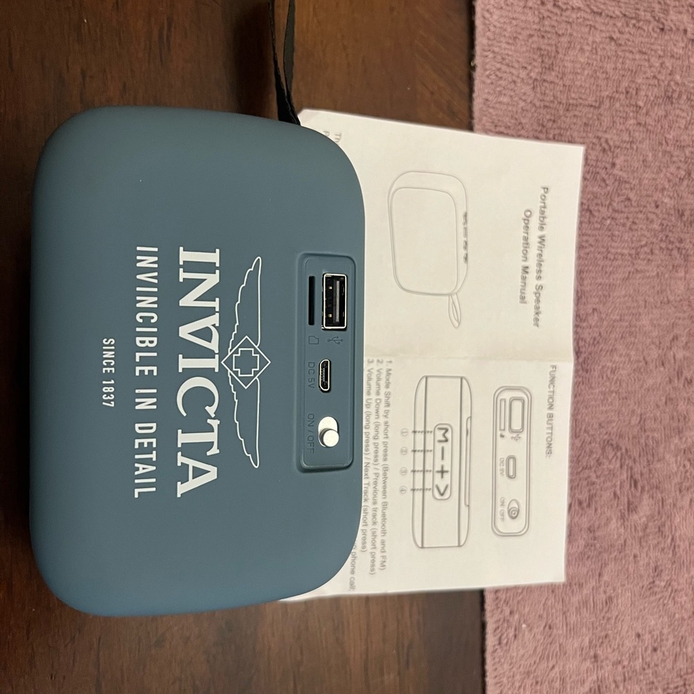 Invicta Blue Wireless Speaker with USB Ports
